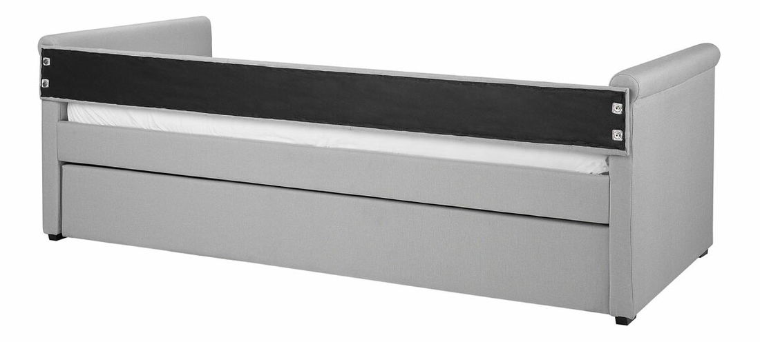 Jednolôžková posteľ 90 cm LISABON (polyester) (sivá) (s roštom) *výpredaj