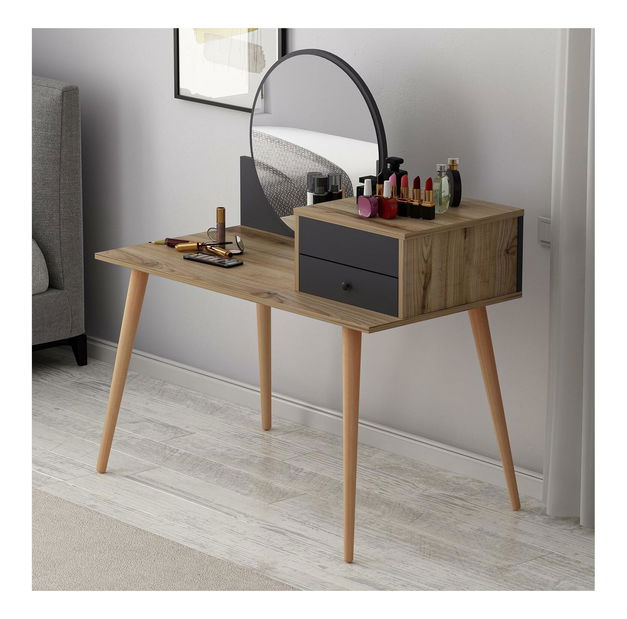 Toaletni stolić Angelio (antracit + orah)