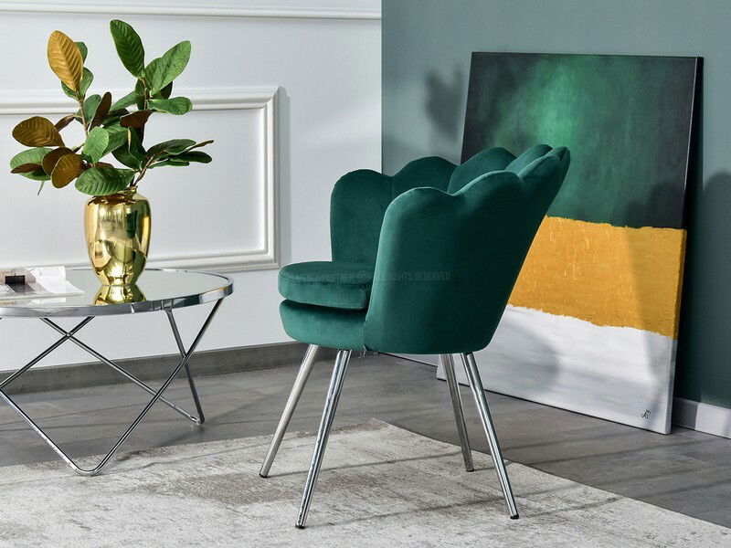 Fotoliu Lasair (verde + crom)