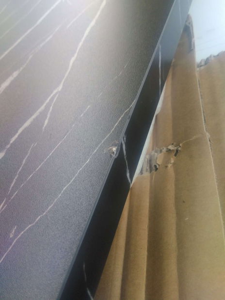 Blagovaonski stol Rahola 2 (crni mramor + crna) (za 4 osobe) *outlet moguća oštećenja