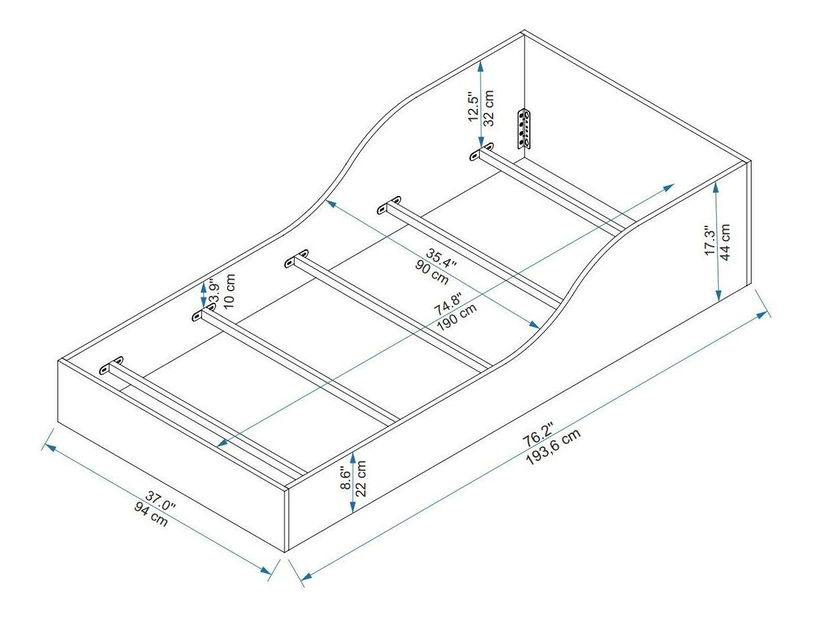 Egyszemélyes ágy Orya (fehér)