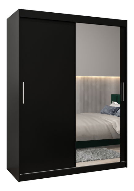 Ormar za garderobu 150 cm Toki 2 (crna mat + crna mat)