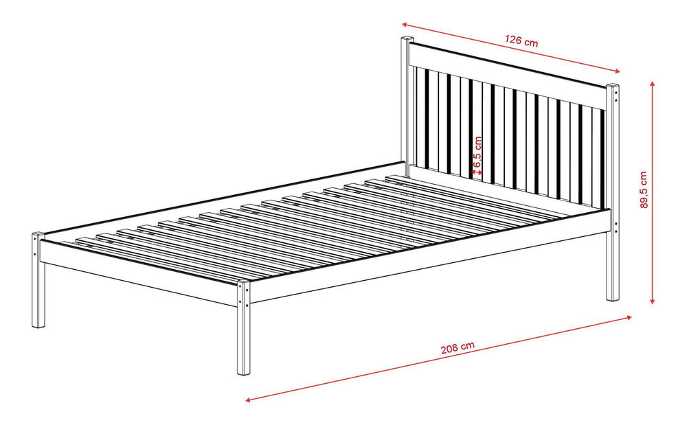 Detská posteľ 120x200 cm Teans (biela) (s roštom)
