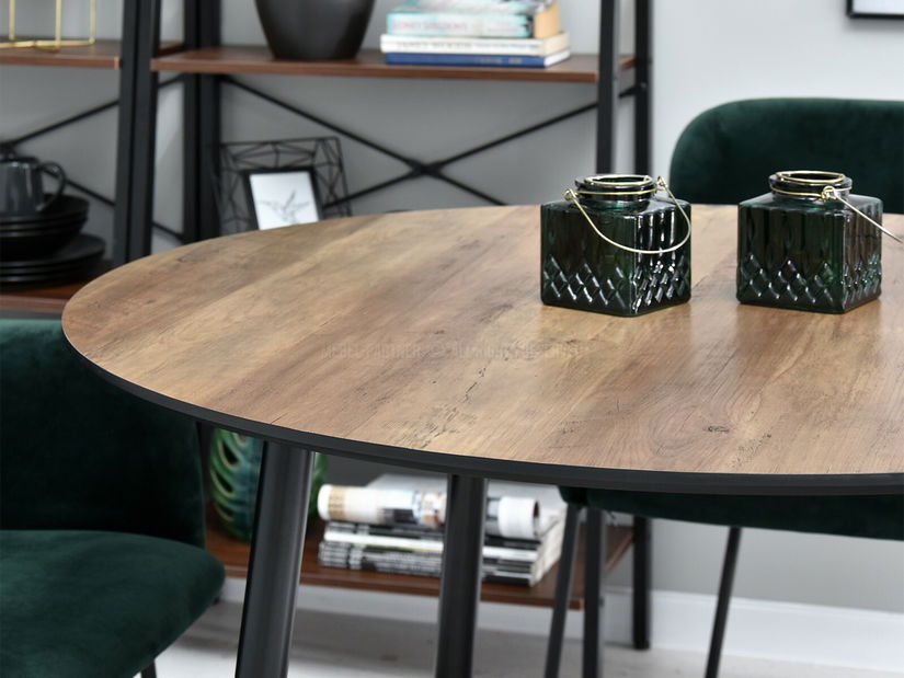 Jedálenský stôl Verda (orech + čierna)