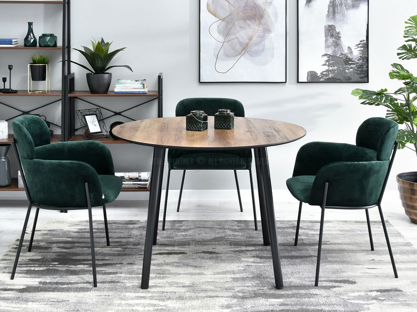 Jedálenský stôl Verda (orech + čierna)