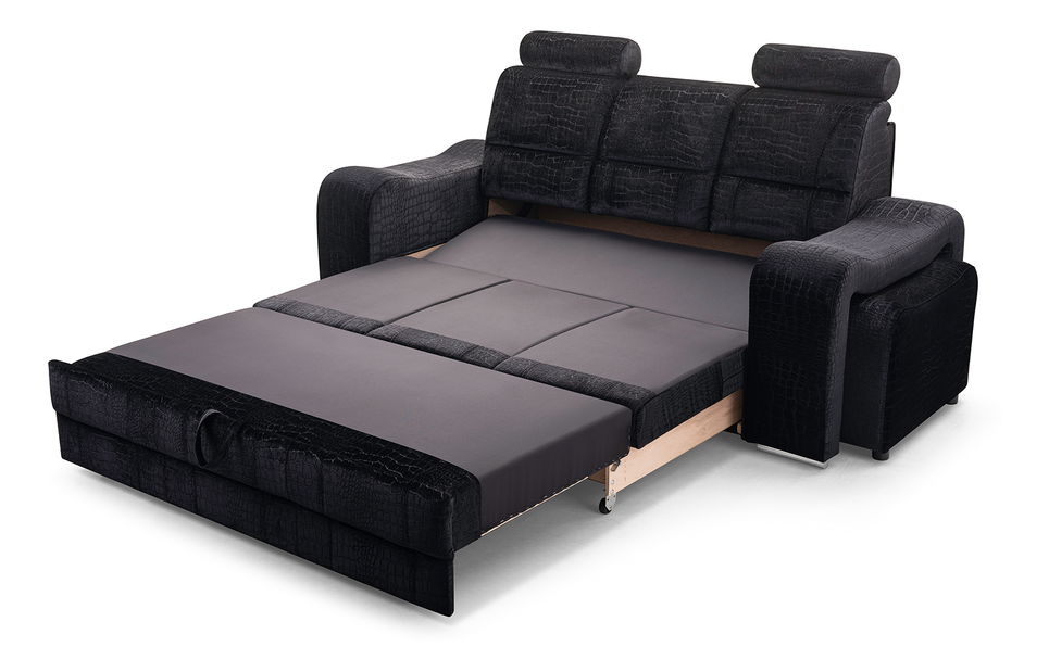 Háromszemélyes kanapé Wendell (fekete)