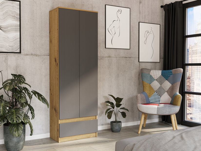 Policová skriňa Beltara (artisan + antracit)