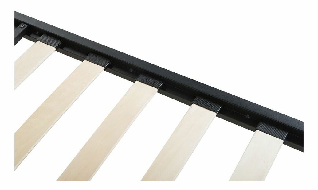 Pat matrimonial 140 cm DIROU (cu somieră) (negru)