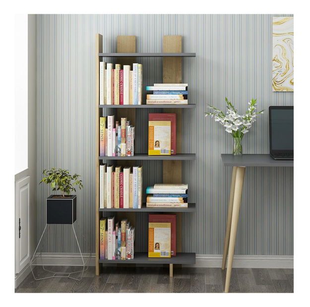 Regál Bulote (antracit + dub čierny) 