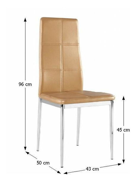 Scaun de sufragerie Lobe (Maro deschis + Crom)