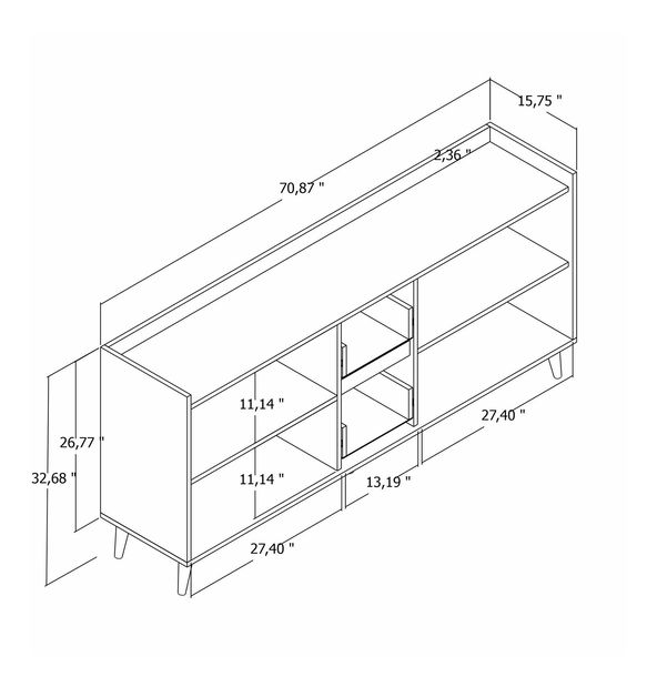 Konzolový stolík Pavelu 2 (biela + natural) 