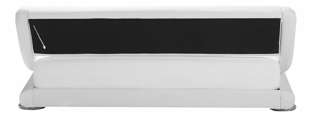 Franciaágy 140 cm AGINON (szintetikus bőr) (fekete) (LED világítással)