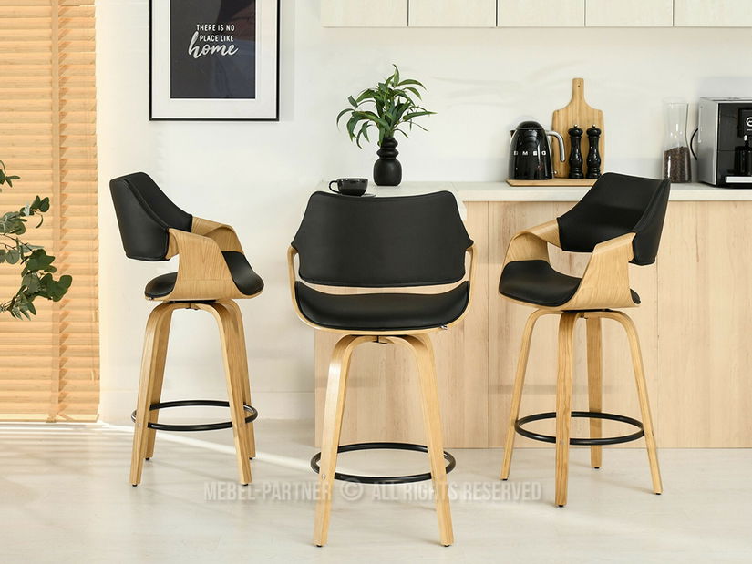 Scaun bar Rolenzono H65 (negru)