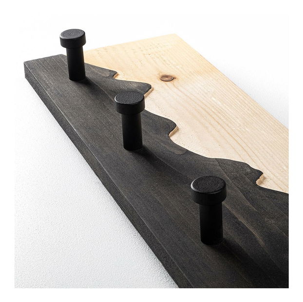 Nástenný vešiak Notopo (prírodná + čierna) 