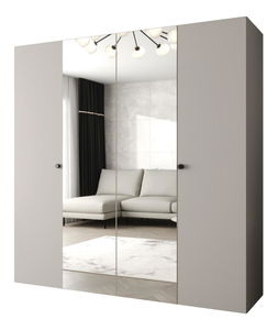 Dulap de haine 200 cm Parna 2 (Cașmir + Negru)