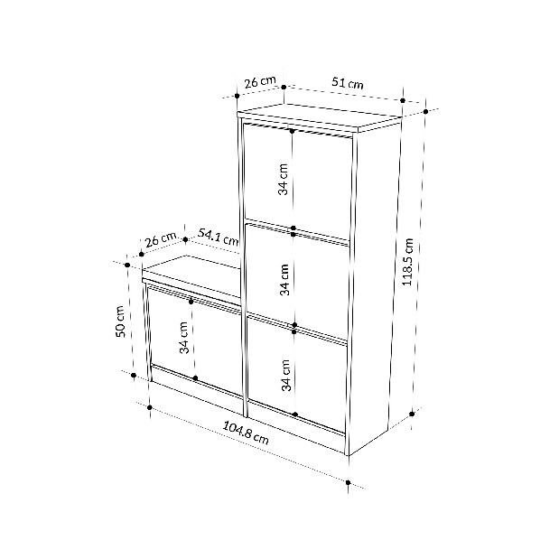 Pantofar/ Dulap pantofi Dora (Alb)