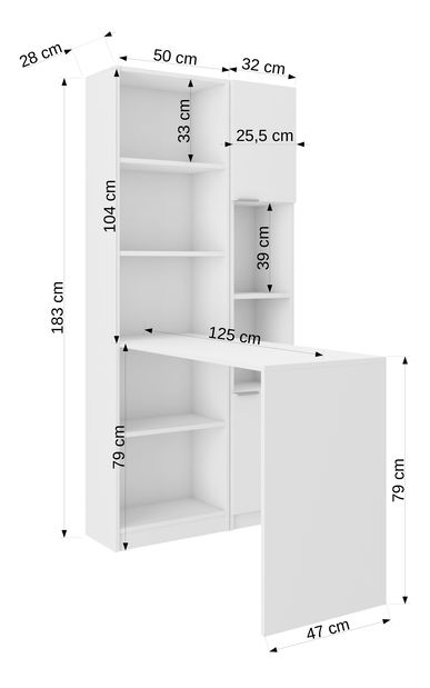 Kutni PC stolić Pavlo II (hrast sonoma)