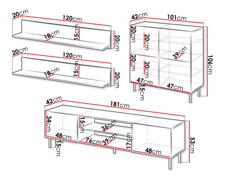 Namještaj za dnevni boravak Lasiowa IV (kašmir)