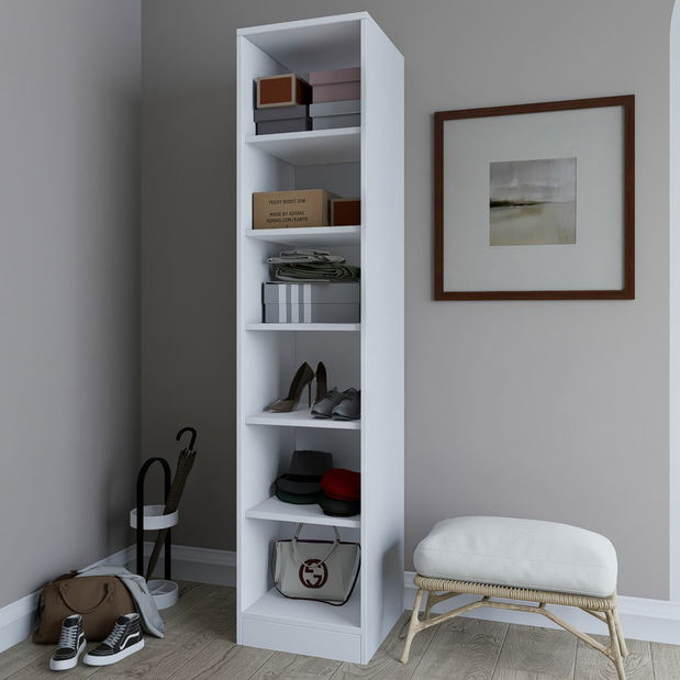 Dulap cu rafturi Luckiny (alb)