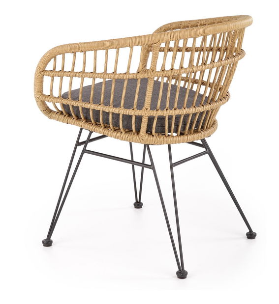 Scaun de sufragerie Kimmi (natural + gri + negru)