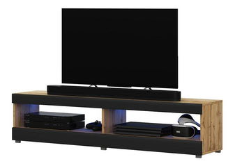 Tv szekrény/asztal Violett 100 (világítással) (lancester tölgy + fekete)