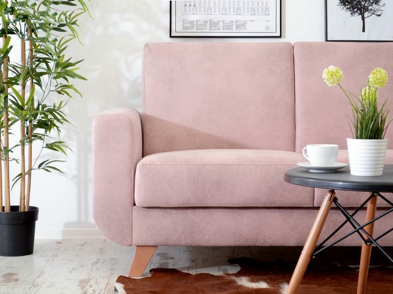 Canapea Canapea trei locuri Kalisz (pudră roz + sticlă)