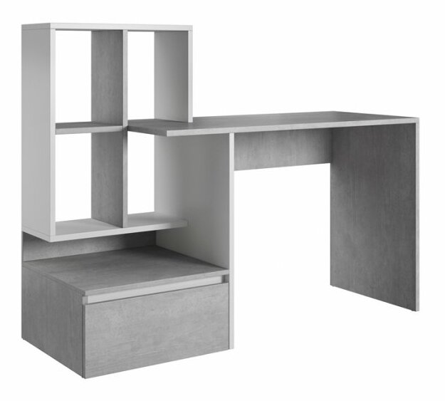 PC asztal Paca 2 (beton + matt fehér)