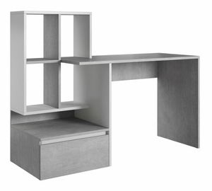 Pc stolík Paca 2 (betón + biela matná)