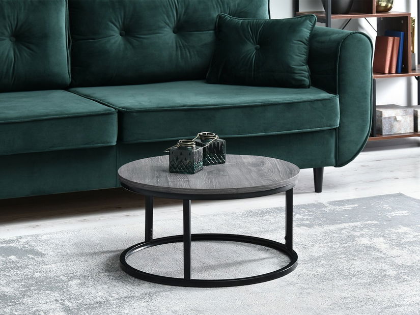 Dohányzóasztal Kolja Stolik S (szürke tölgy + fekete)