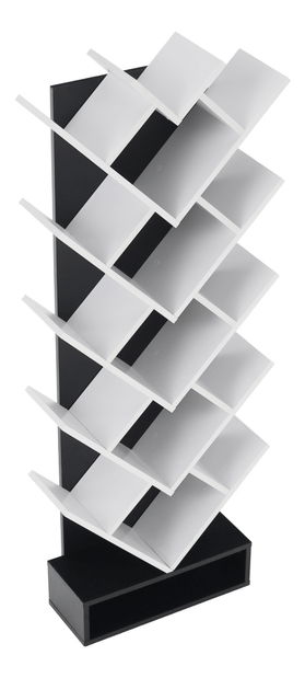 Könyvespolc Veley (fehér + fekete)