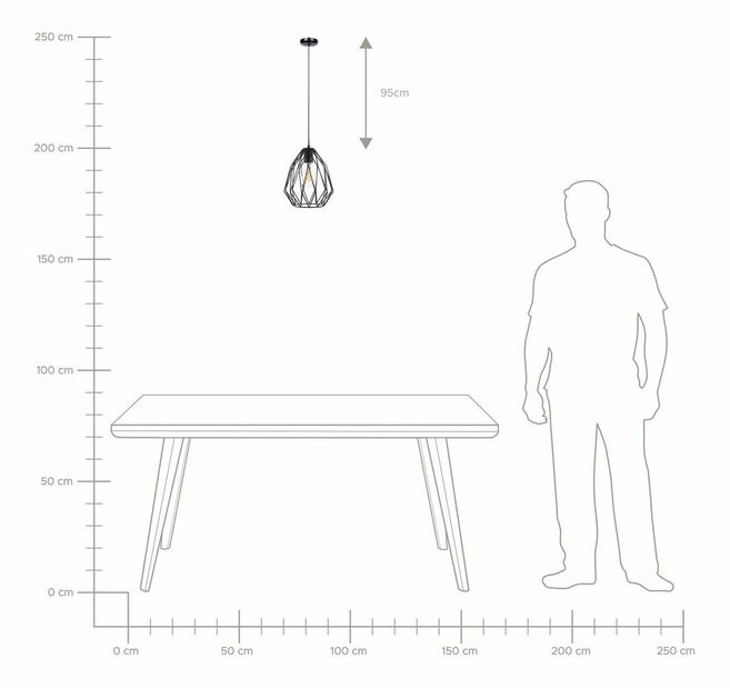 Závesná lampa Magon (čierna)