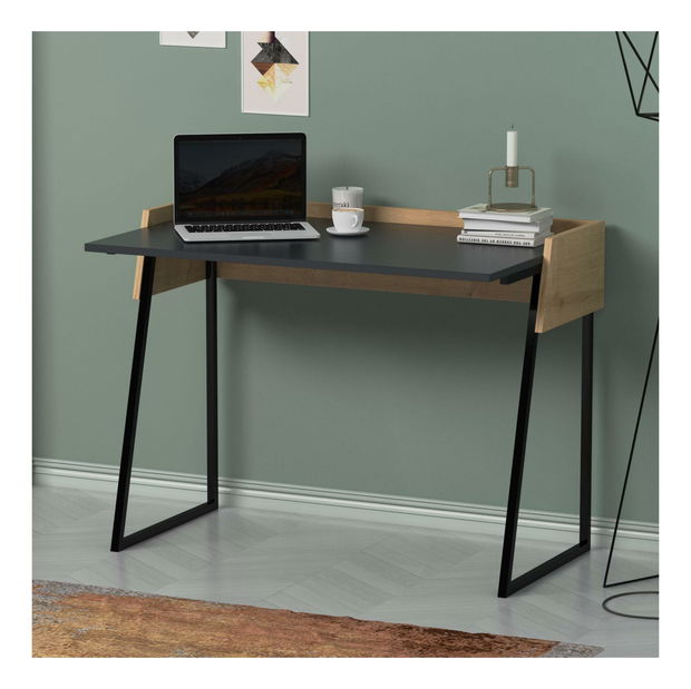 Písací stôl Lobiba 2 (antracit + dub) 