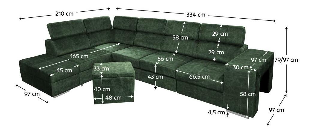 Colțar de grădină Maiga BIG (smaragd) (S)