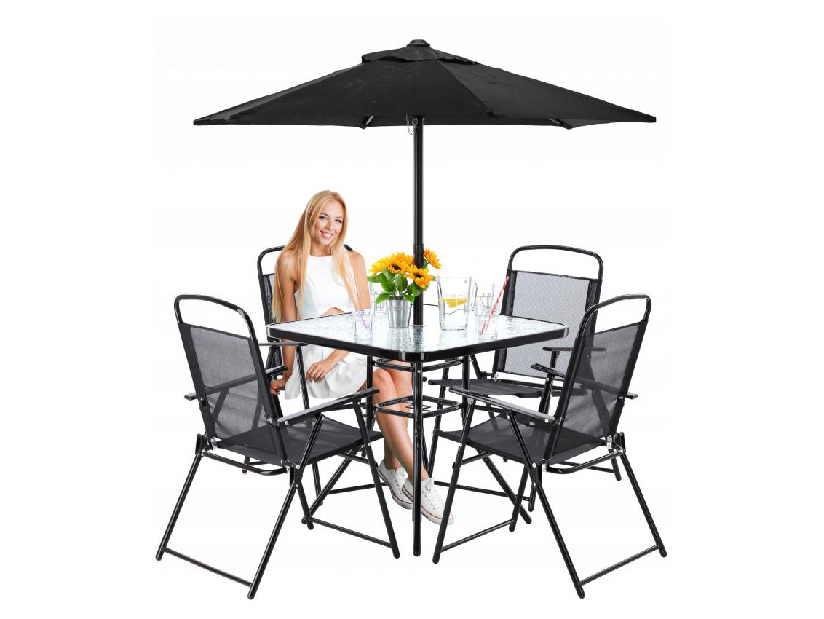 Set mobilier grădină cu umbrelă- Chomik