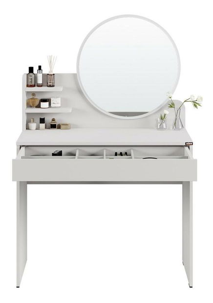 Toaletni stolić Trinity 2 (bijela) (s ogledalom)