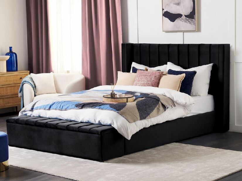 Manželská posteľ 180 cm Noya (čierna)