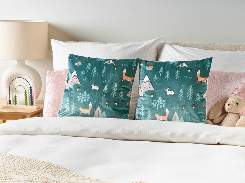 Set 2 ukrasna jastuka 45 x 45 cm Foty (zelena)