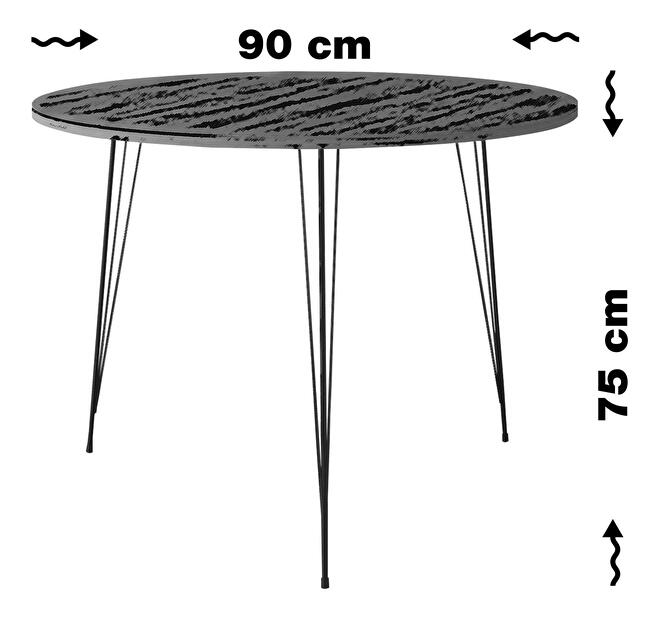 Masă sufragerie Sabuna 1 (pentru 4 persoane) (Negru + Alb) 