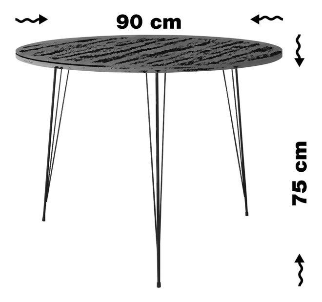 Étkezőasztal Sabuna 1 (4 fő részére) (fekete + fehér) 