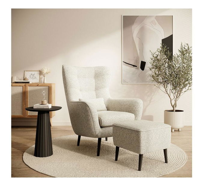 Taburetka Veneza V2 (krémová + čierna)