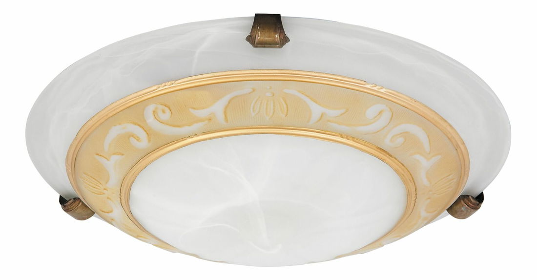 Stropné svietidlo Laretta 3713 (ryžové kamenné sklo + bronzové úchytky)