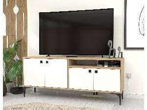 TV asztal/szekrény Kebati 2 (fehér + tölgy) 