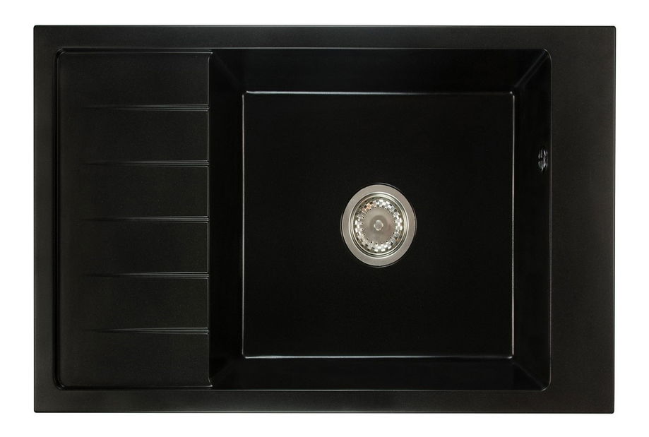 Mosogató Lurano (fekete) (3 csaplyukkal) (B)