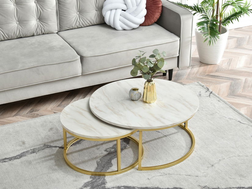 Dohányzóasztal Kolja Zest Xl (bézs + arany)