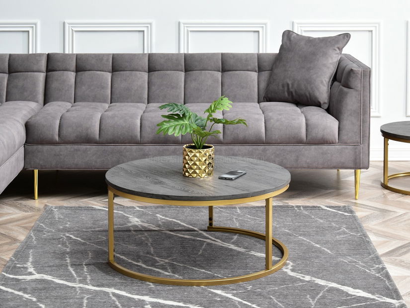 Stolić za kavu Kolja stolić Xl (hrast sivi + zlatna)