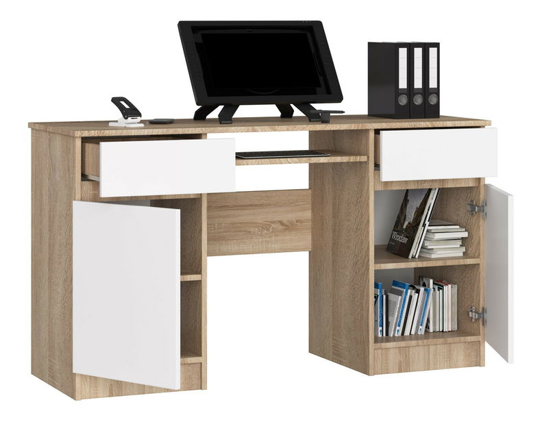 PC stolík Bahadur (dub sonoma + biela)
