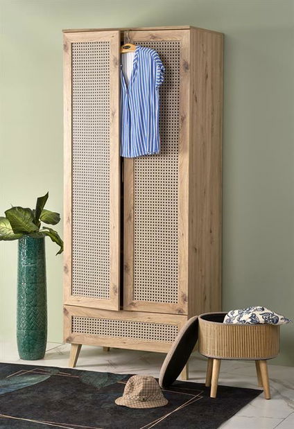 Šatníková skriňa 80 cm Borrae (čierna)