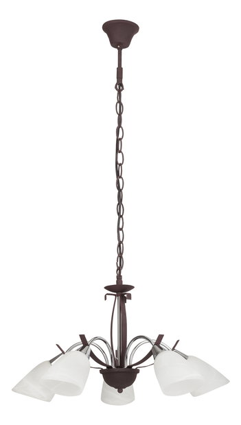 Luster Alice 5x60W (hnedá + chrómová)