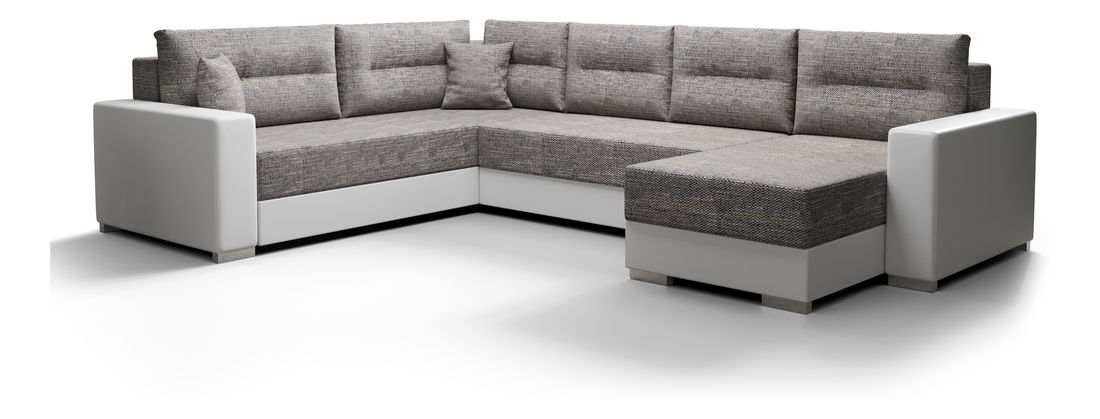 U alakú sarokkanapé Glide 3 (sötétbarna + fehér) (B)