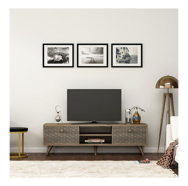 TV asztal/szekrény Newbias (dió + antracit) 